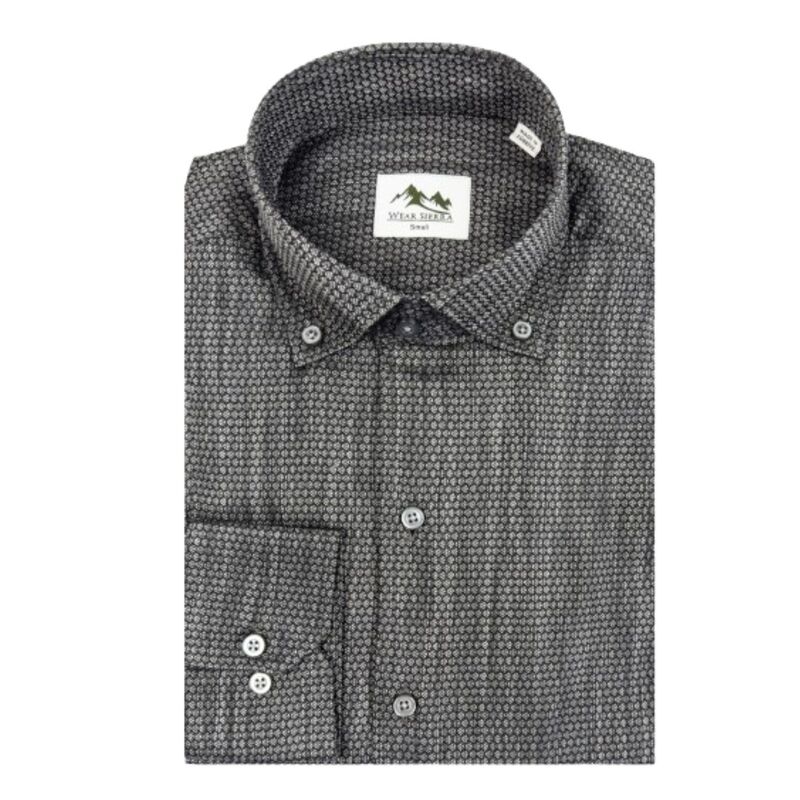 ウェアシエラ レディース トップス Tシャツ コットン ダウン 長袖 WEAR SIERRA Men's Turkish Cotton Long-Sleeve Button-Down Shirts in Circles Pattern Black ブラック|ReVida 店
