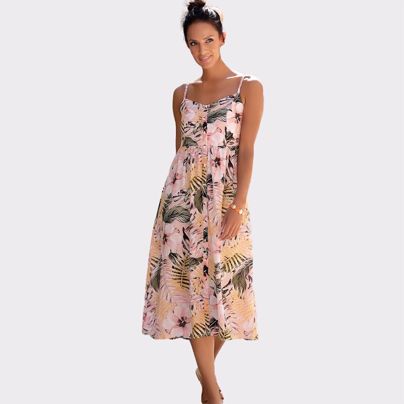 ラスカーナ レディース トップス ワンピース Lascana Women's Button Upanel Dress Multicolor Print マルチカラー|ReVida 店