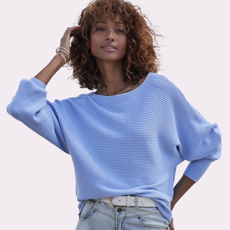 ラスカーナ レディース アウター 編み物・スウェーター Lascana Women\u0027s Boat Neck Sweater Blue 青色