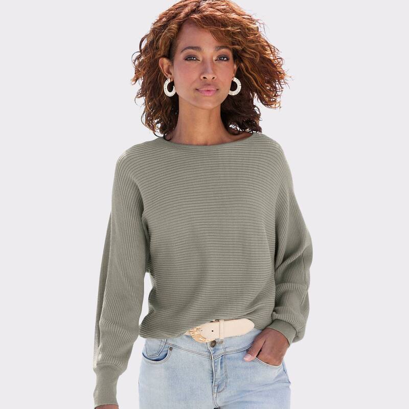 ラスカーナ レディース アウター 編み物・スウェーター Lascana Women\u0027s Boat Neck Sweater Olive オリーブ