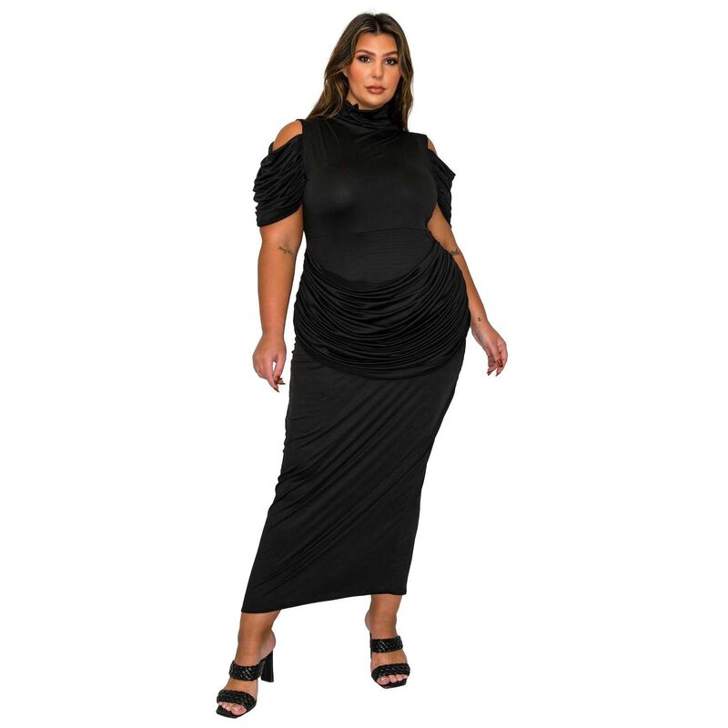 リブド レディース トップス ワンピース プラスサイズ L I V D Plusize Seraphina Statement Dress Black ブラック｜ReVida 店