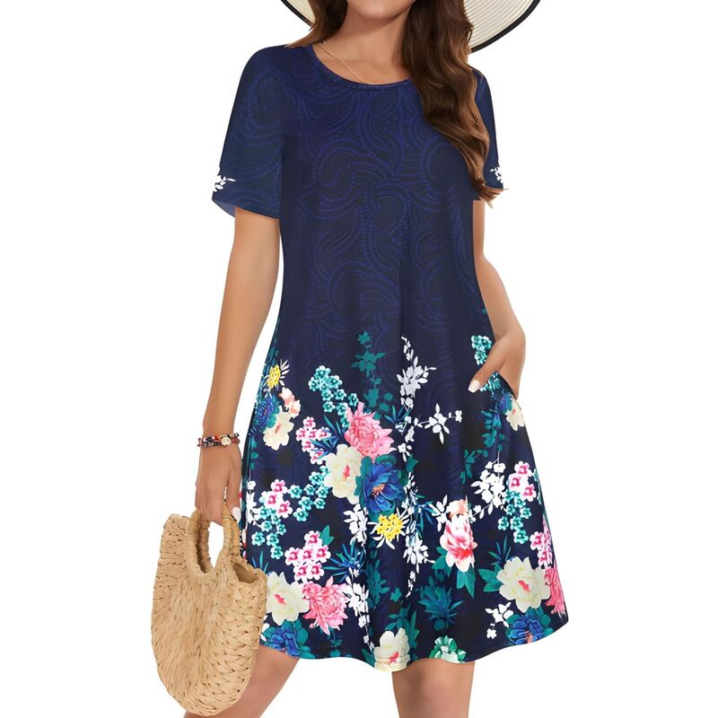 メガリテイラー レディース トップス ワンピース フラワー柄 フラワー MegaRetailer Casual Floral Sundress for Women Blue Flower ブルー｜ReVida 店 19,866円