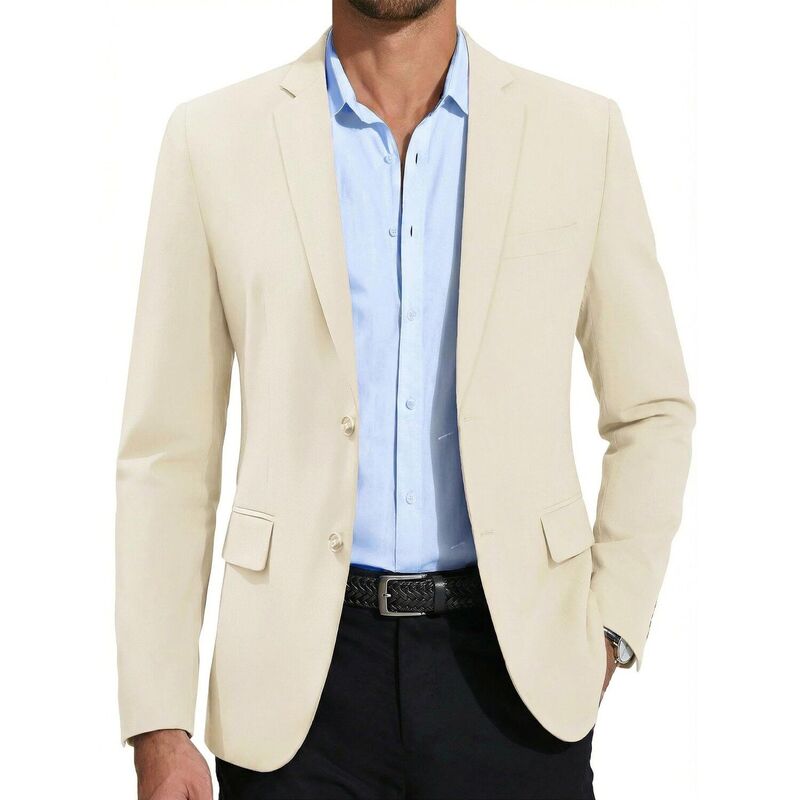 クーファンディ レディース アウター ジャケット・ブルゾン スリムフィット ブレザー COOFANDY Mens Casual Blazer Slim Fit Formal Businessuit Jacketwo Button Lightweight Beige ベージュ｜ReVida 店