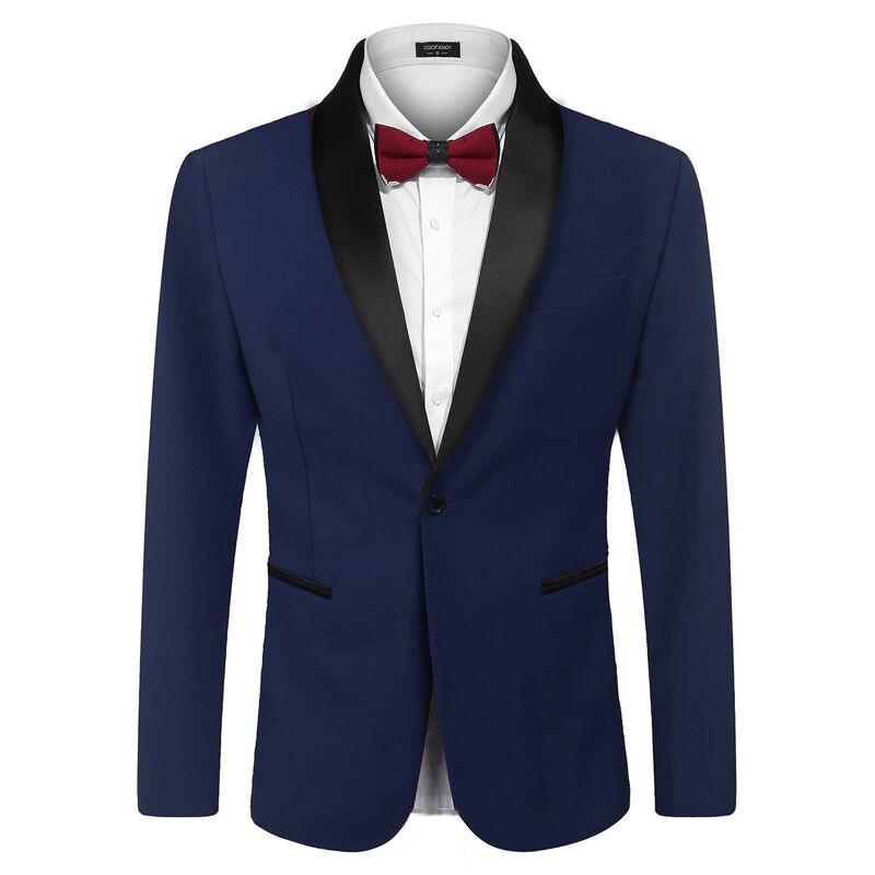 クーファンディ レディース アウター ジャケット・ブルゾン ブレザー COOFANDY Men' Tuxedo Jacket Wedding Blazer One Button Dressuit for Christmas Dinner Prom Party Dark Blue ブルー|ReVida 店