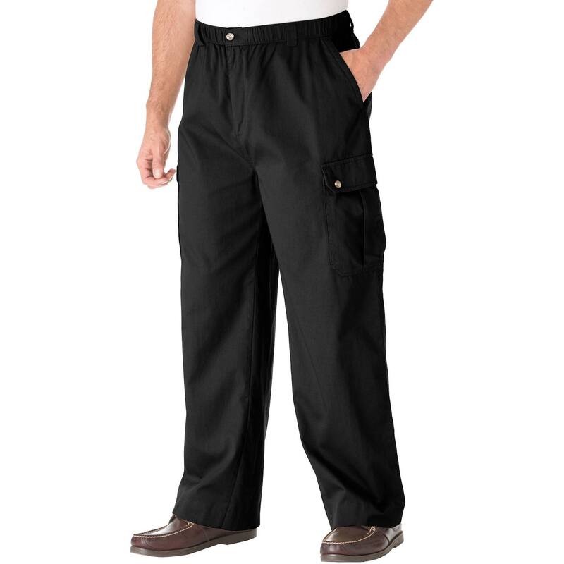 キングサイズ レディース ボトムス カジュアルパンツ カーゴパンツ トール Kingsize Men's Big & Tall Knockarounds Full-elastic Waist Cargo Pants Black ブラック｜ReVida 店