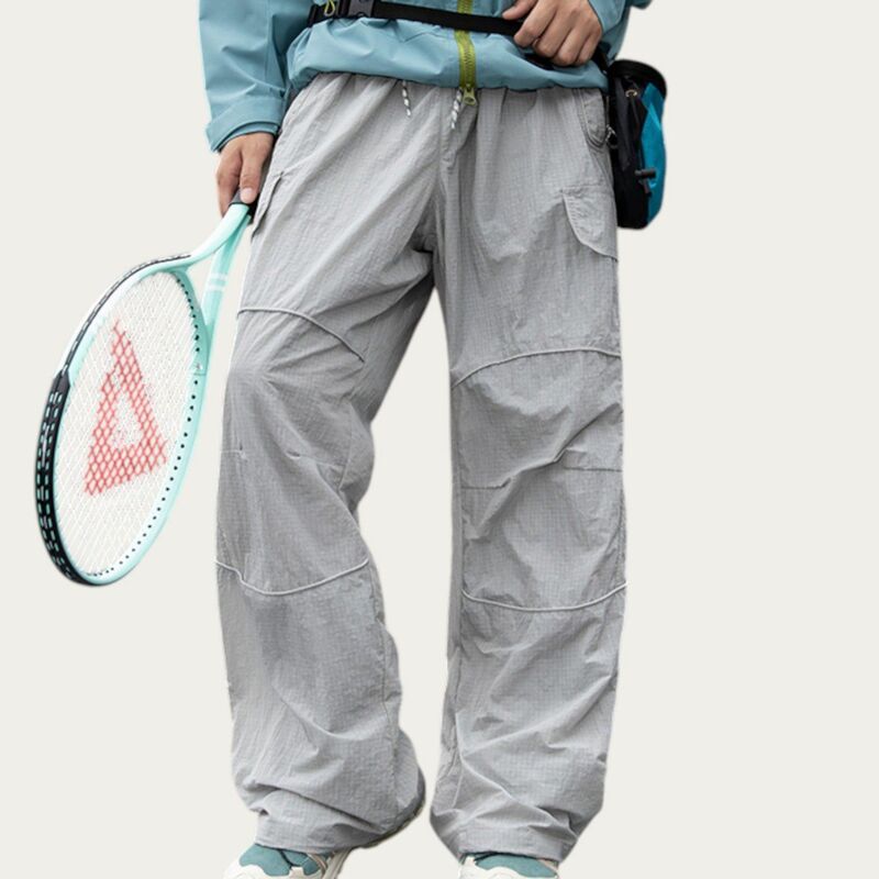 アンナカシ レディース ボトムス カジュアルパンツ カーゴパンツ ドローコードウエスト Anna-Kaci Men's Lightweight Cargo Pants with Drawstring Waist and Utility Pockets Gray グレー｜ReVida 店