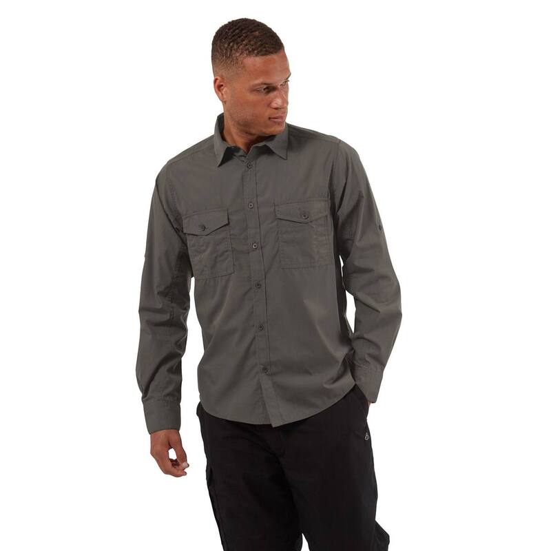 クラッグホッパーズ レディース トップス Tシャツ 長袖 Craghoppers Mens Expert Kiwi Long-Sleeved Shirt Carbon Grey グレー｜ReVida 店