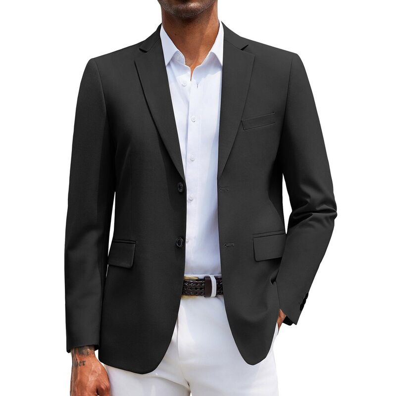 クーファンディ レディース アウター ジャケット・ブルゾン レギュラーフィット コート ブレザー COOFANDY Sport Coats Men Regular Fit Stylish Formal Casual Blazer Dinner Jackets Black ブラック｜ReVida 店