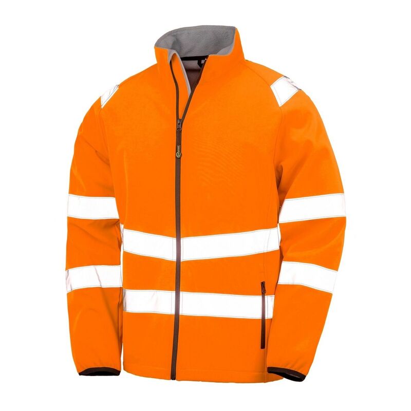 リザルト レディース トップス プルオーバー 上衣 Result Mens Double Layered Safety Soft Shell Jacket Fluorescent Orange オレンジ色