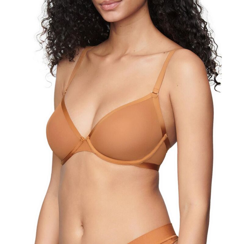 クープ レディース アンダーお召しもの ブラ メッシュ CUUP The Plunge - Mesh Caramel