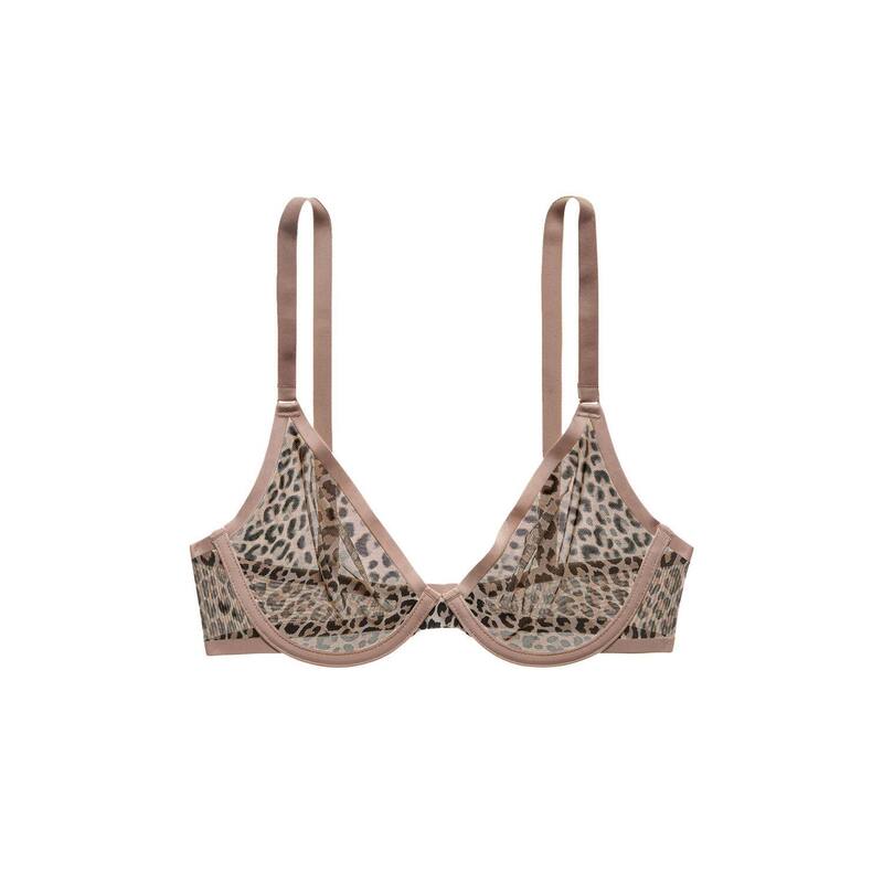 クープ レディース アンダーお召しもの ブラ メッシュ CUUP The Plunge - Mesh Iconic Leopard 毛の荒物