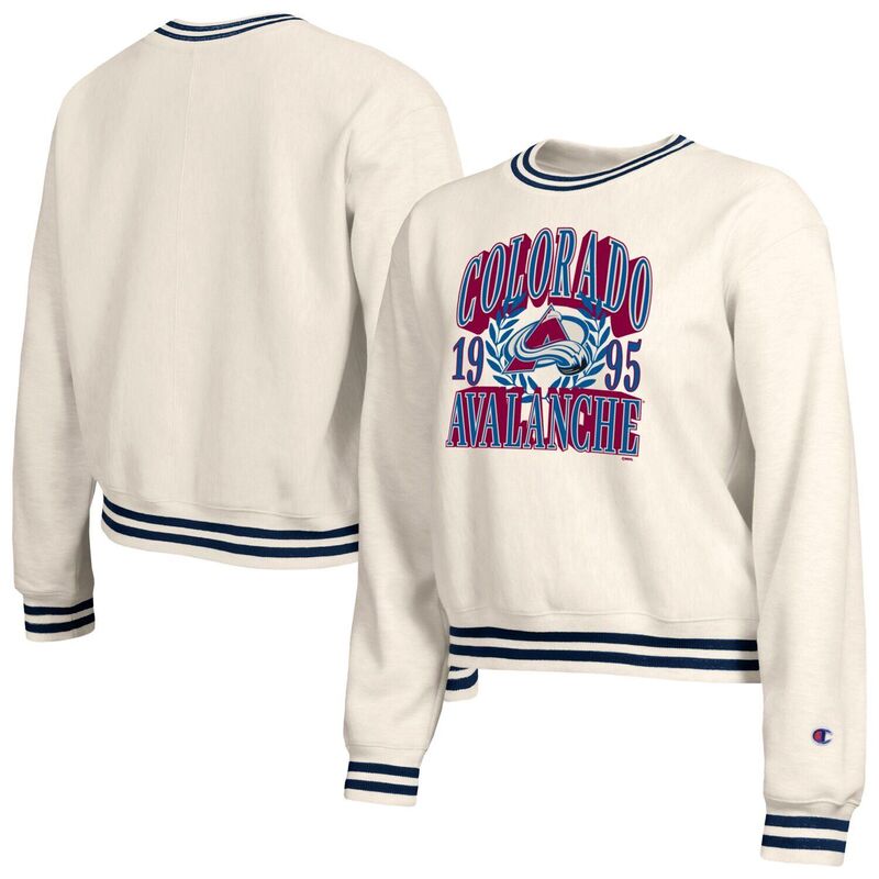 はやりっ児 レディース トップス プルオーバー 労働者の一団のど首 汗水 Women\u0027s Champion Cream Colorado Avalanche Bold Laurels Reverse Weave Yarn Crewneck Sweatshirt Ava Beige ベージュ