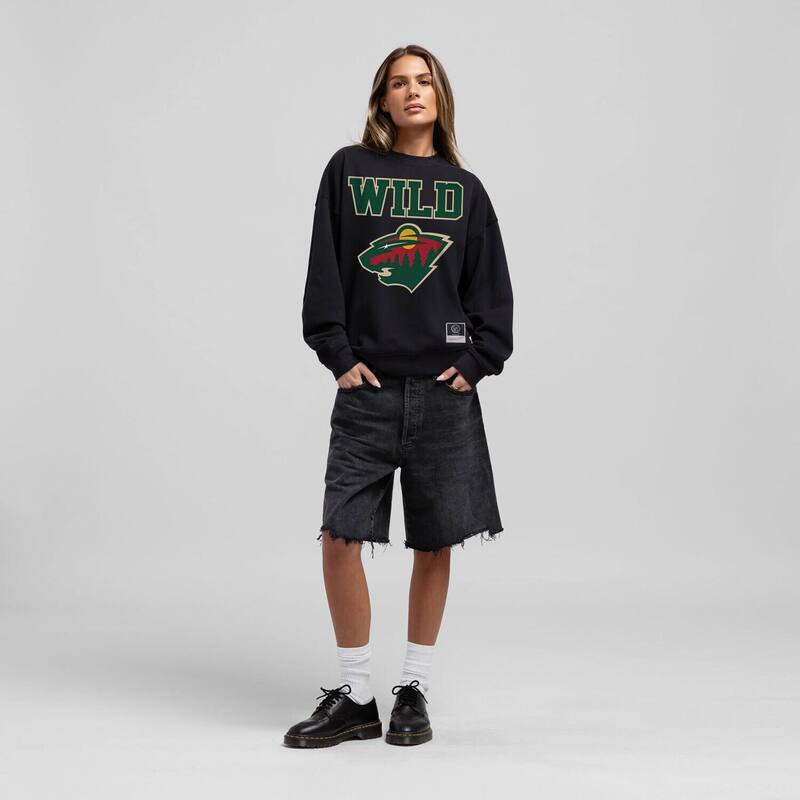 ミッチェル\u0026ネス レディース トップス プルオーバー 汗水 Women\u0027s Mitchell \u0026 Ness Black Minnesota Wild Core Oversized Sweatshirt Wld Black 黒いこと
