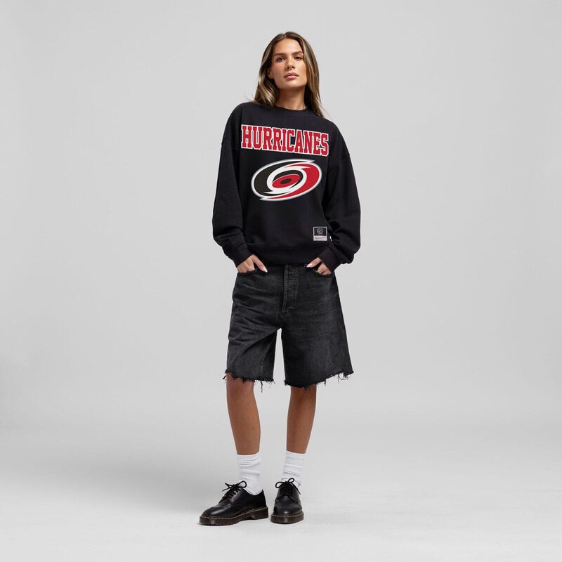 ミッチェル\u0026ネス レディース トップス プルオーバー 汗水 Women\u0027s Mitchell \u0026 Ness Black Carolina Hurricanes Core Oversized Sweatshirt Hur Black 黒いこと