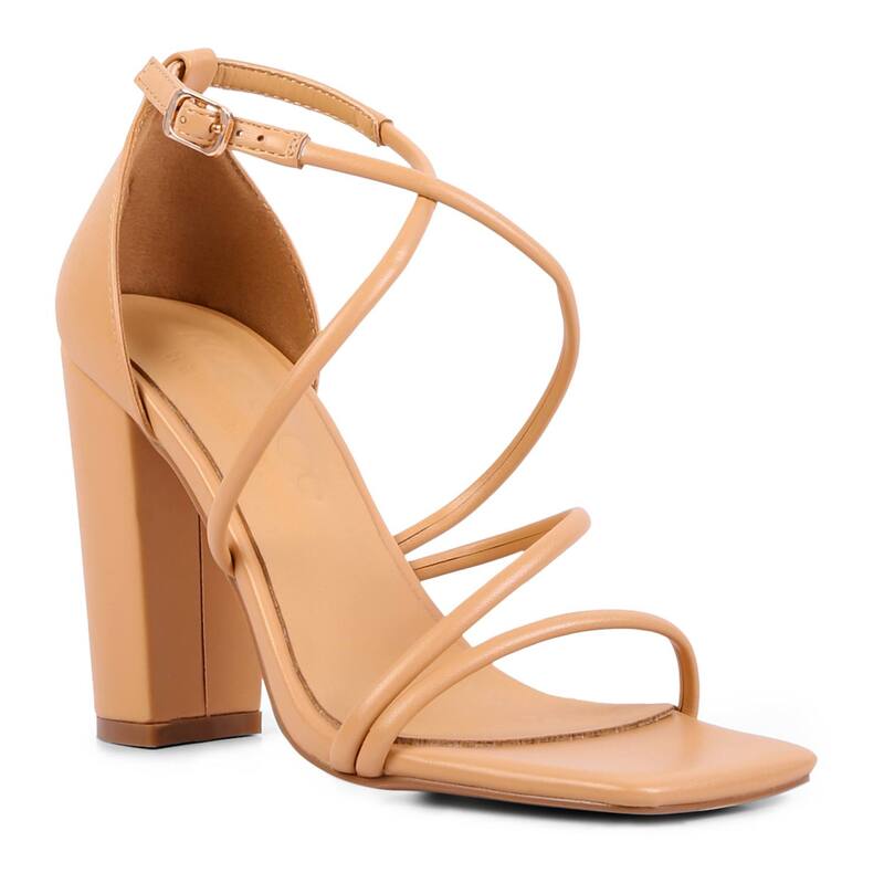 ラグアンドコー レディース シューズ パンプス サンダル なめし革 踵 Rag \u0026 Copulence Women\u0027s Leather Strappy Block Heel Sandals Beige ベージュ