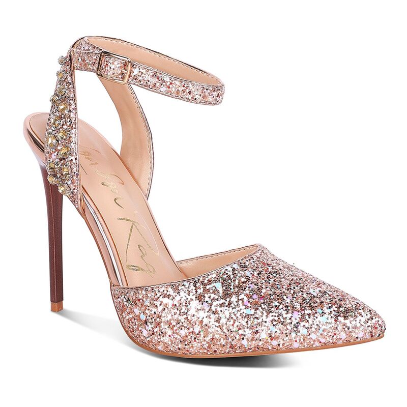 ロンドンラグ レディース シューズ パンプス 踵 London Rag Cloriss Women\u0027s Glitter Stiletto Higheels Rose Gold ゴールド