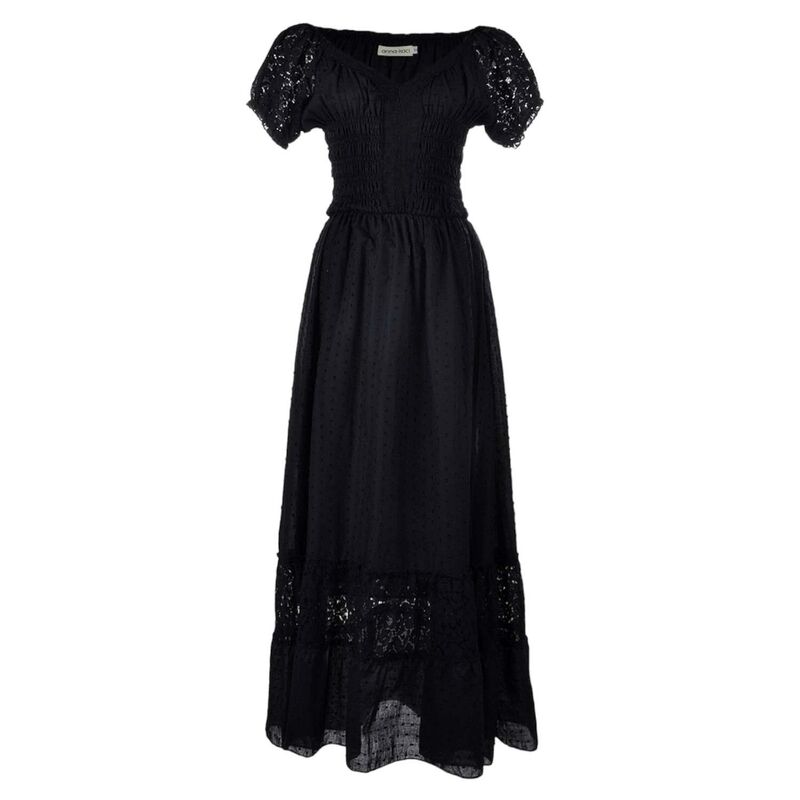 アンナカシ レディース トップス ワンピース レース マキシ Anna-Kaci Women's Renaissance Boho Lace Maxi Dress Black ブラック|ReVida 店