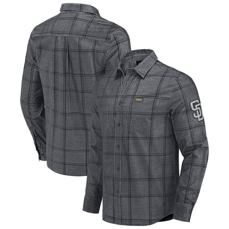 ダリウス・ラッカー 寄せあわせ バイ ファナティクス レディース トップス プルオーバー コール天 Men\u0027s Darius Rucker Collection by Fanatics Gray San Diego Padres Thin Wale Corduroy Plaid Button Up Shirt Pad Grey 薄墨色