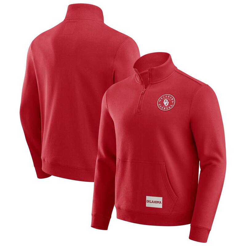 ダリウス・ラッカー 寄せあわせ バイ ファナティクス レディース トップス プルオーバー Men\u0027s Darius Rucker Collection by Fanatics Crimson Oklahoma Sooners Quarter-Zipullover Okl Red 赤いこと