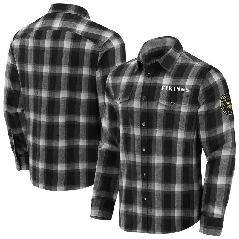 ダリウス・ラッカー 寄せあわせ バイ ファナティクス レディース トップス プルオーバー Men\u0027s Darius Rucker Collection by Fanatics Black Minnesota Vikings Flannel Plaid Full-Snap Shirt Mvk Black 黒いこと