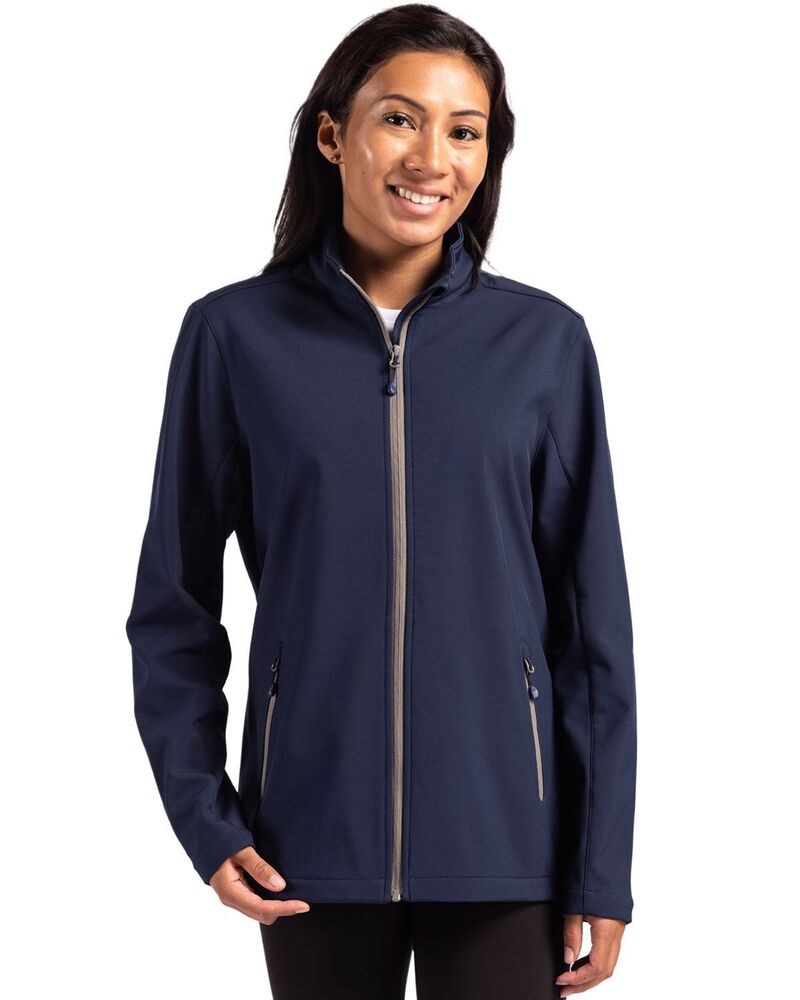 クリーク レディース アウター ジャケット・ブルゾン Clique Tempo Stretch Full Zip Womensoftshell Jacket Dark Navy Pure Slate スレート｜ReVida 店