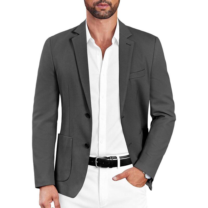 クーファンディ レディース アウター ジャケット・ブルゾン スリムフィット コート ブレザー COOFANDY Mens Casual Blazer Suit Jacket Slim Fit Fashion Lightweight Sport Coats Dark Grey グレー｜ReVida 店