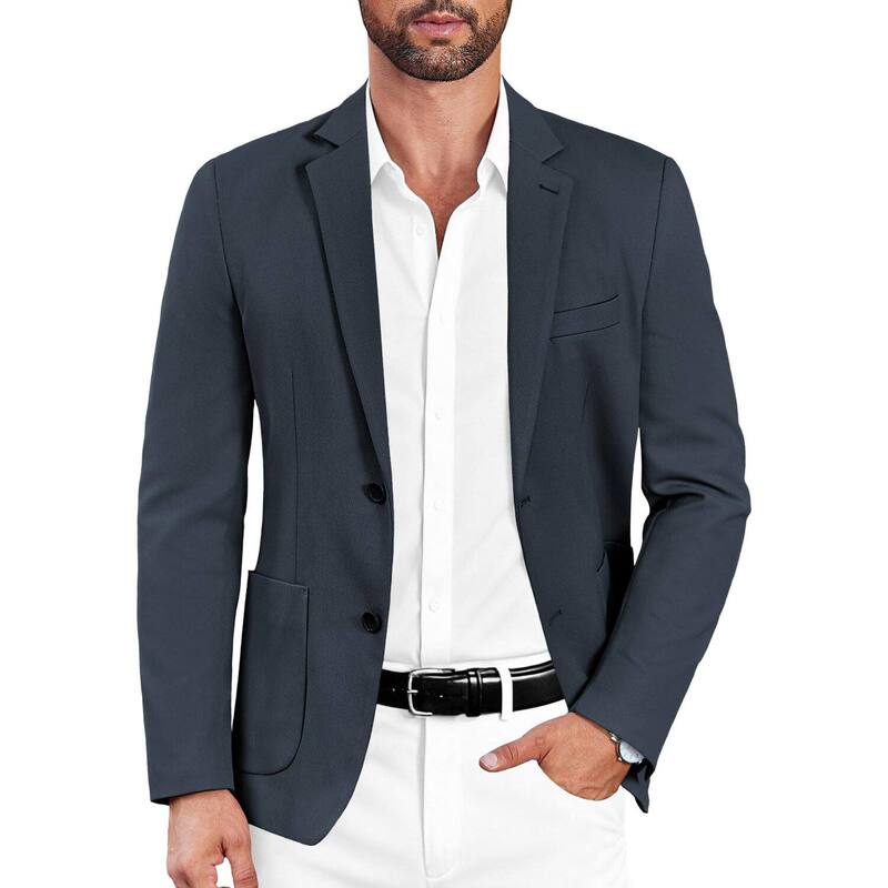 クーファンディ レディース アウター ジャケット・ブルゾン スリムフィット コート ブレザー COOFANDY Mens Casual Blazer Suit Jacket Slim Fit Fashion Lightweight Sport Coats Navy ネイビー|ReVida 店