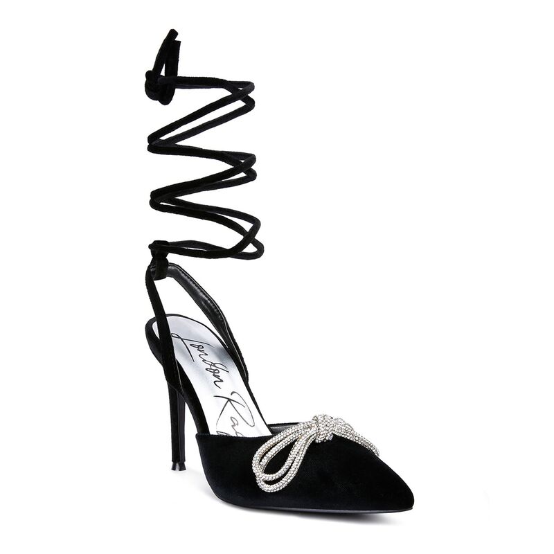 ロンドンラグ レディース シューズ パンプス 天鵝絨 踵 London Rag Big Treat Women\u0027s Velvetie-Up Higheels Black 黒いこと