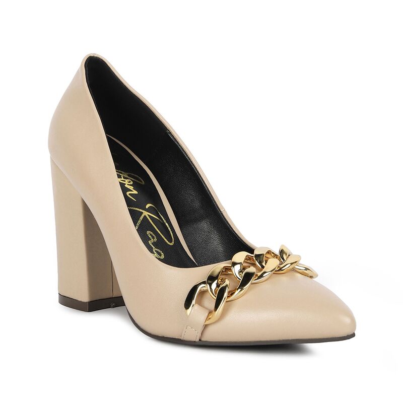 ロンドンラグ レディース シューズ パンプス London Rag Majesty Women\u0027s Chunky Chain Pumps Beige ベージュ