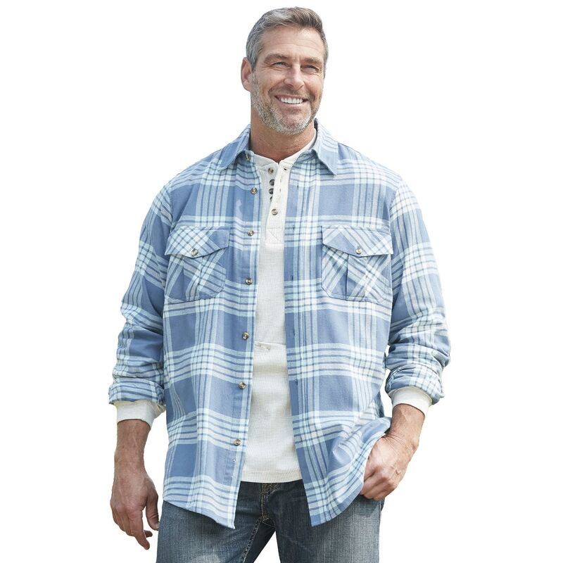 キングサイズ レディース トップス Tシャツ トール KingSize Men's Big & Tall Signature Plaid Flannel Shirt Slate Blue Plaid スレート｜ReVida 店 13,306円