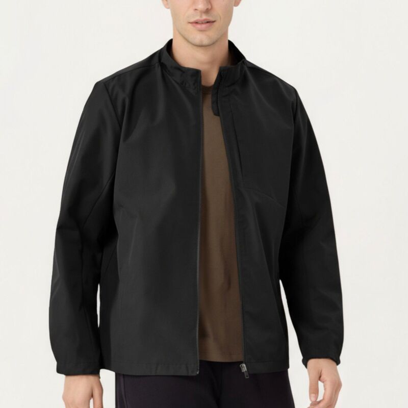 アンナカシ レディース アウター 上衣・上衣 Anna-Kaci Men\u0027s Lightweight Zip-Up Jacket with Stand Collar and Long Sleeves Black 黒いこと