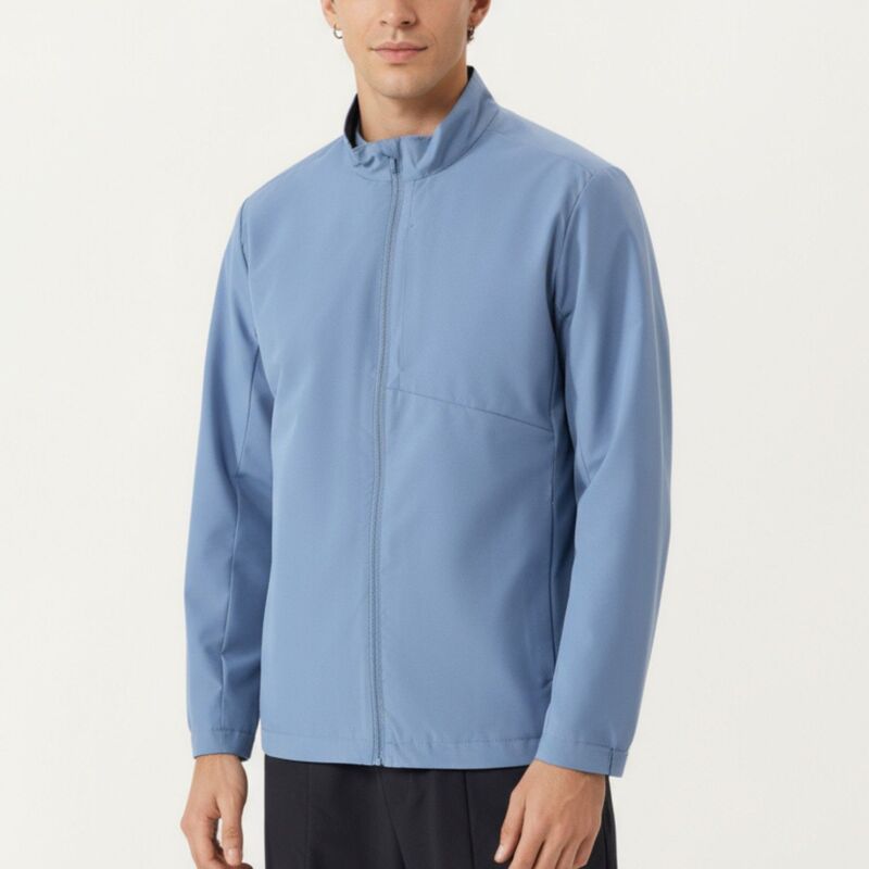 アンナカシ レディース アウター 上衣・上衣 Anna-Kaci Men\u0027s Lightweight Zip-Up Jacket with Stand Collar and Long Sleeves Light Blue 青色