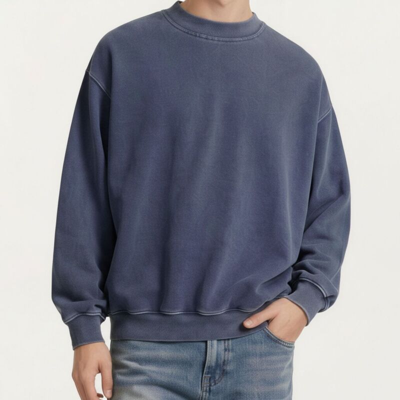 アンナカシ レディース トップス Tシャツ リラックスフィット クルーネック リブ スウェット Anna-Kaci Men's Crewneck Sweatshirt with Ribbed Trim and Relaxed Fit Navy ネイビー｜ReVida 店 15,895円