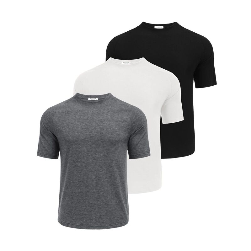 ピンぴかぴか光る レディース トップス プルオーバー PINSPARK Men\u0027s 3 Pack Quick Dry Workout Shirts Moisture Wicking Short Sleeve Athletic Gym Tees Black Graywhite 黒いこと