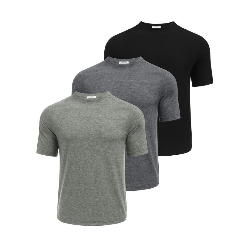 ピンぴかぴか光る レディース トップス プルオーバー PINSPARK Men\u0027s 3 Pack Quick Dry Workout Shirts Moisture Wicking Short Sleeve Athletic Gym Tees Blackmedium Gray 薄墨色