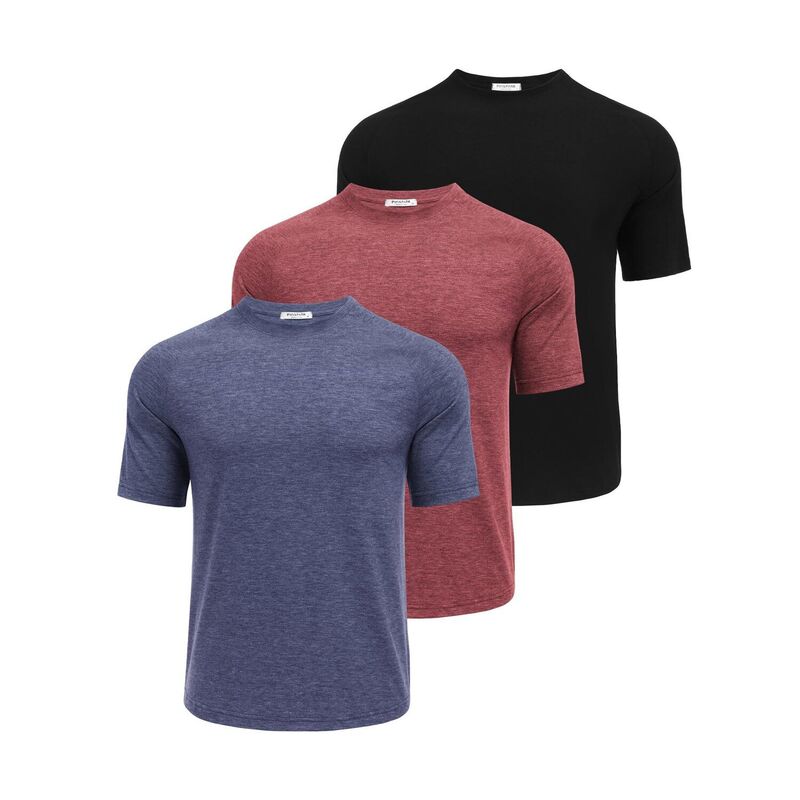 ピンぴかぴか光る レディース トップス プルオーバー PINSPARK Men\u0027s 3 Pack Quick Dry Workout Shirts Moisture Wicking Short Sleeve Athletic Gym Tees Blackwine Rednavy Blue 青色