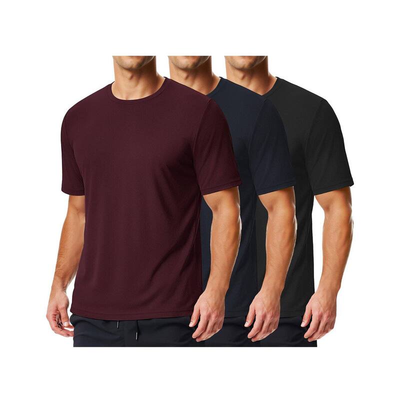 クーファンディ レディース トップス プルオーバー 労働者の一団のど首 COOFANDY 3 Pack Men\u0027 Workout Shirts Quick Dry Moisture Wicking Athletic T-Shirts Casual Crew Neck Black Blue Red 黒いこと