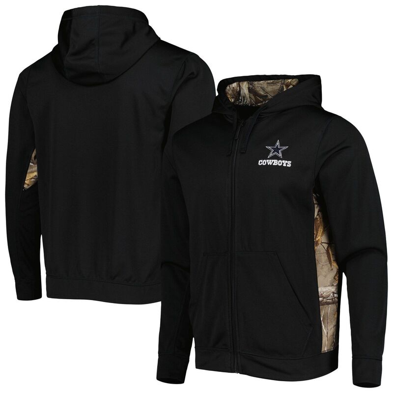 ダンブルック レディース アウター 上衣・上衣 フリース Men\u0027s Dunbrooke Black/Realtree Camo Dallas Cowboys Decoy Tech Fleece Full-Zip Jacket Cow Black 黒いこと