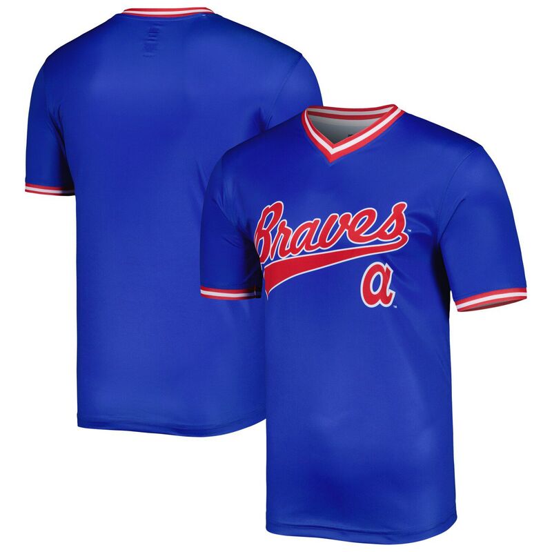 スティッチーズ レディース トップス プルオーバー プルオーバー Men\u0027stitches Royal Atlanta Braves Cooperstown Collection Team Jersey Brv Blue 青み