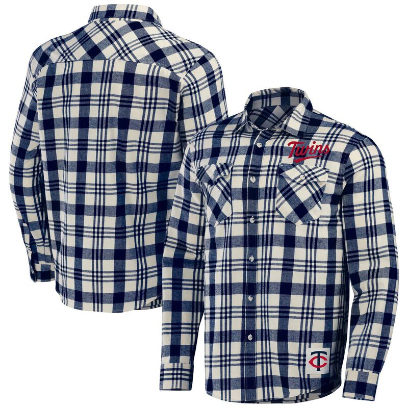 ダリウス・ラッカー 寄せ合わせ バイ ファナティクス レディース トップス プルオーバー Men\u0027s Darius Rucker Collection by Fanatics Navy Minnesota Twins Plaid Flannel Button-Up Shirtwnavy 米国海軍