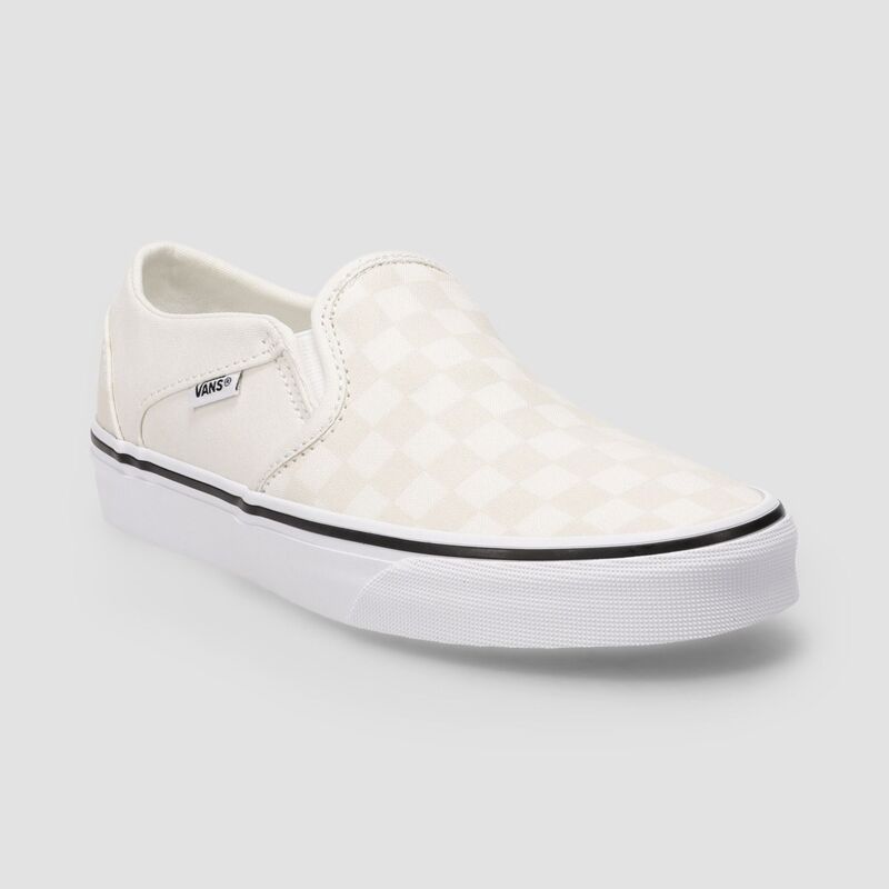 バンズ レディース シューズ スニーカー Vans Asher Women\u0027slip-On Casual Sneakers Checker Marshmallow 照合のしるし