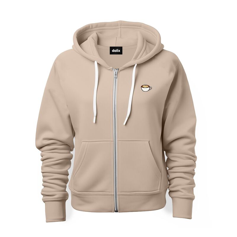 ダリックス レディース トップス プルオーバー 旗がしら パーカー Dalix Cappuccino Zip Hoodie Tan タン
