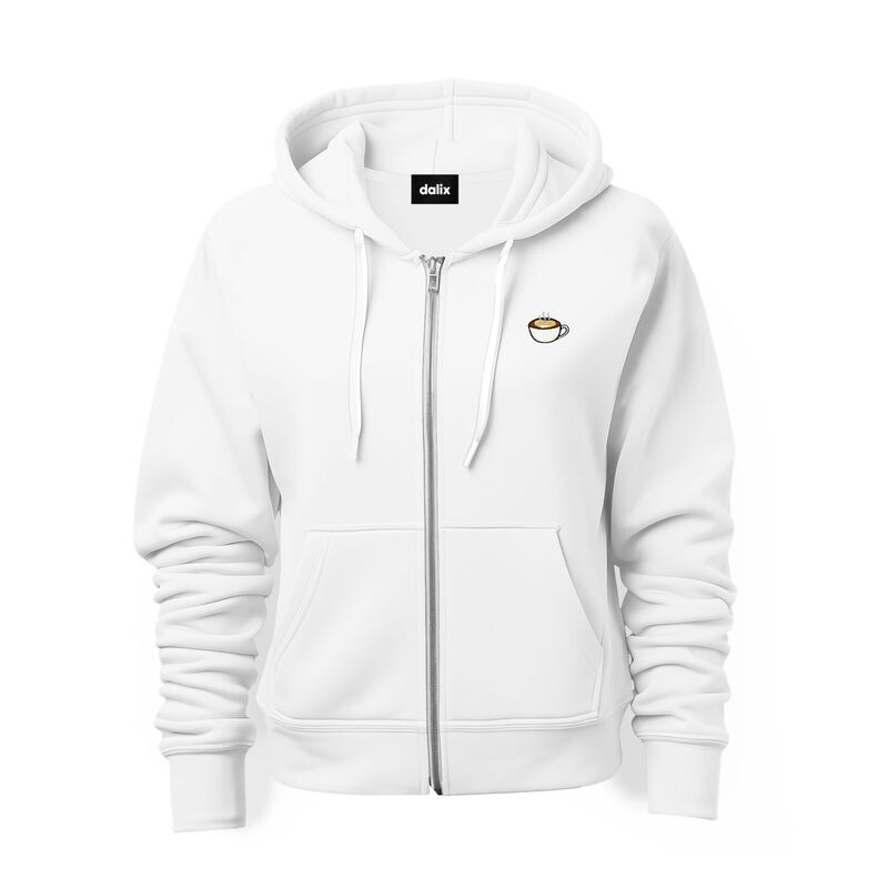 ダリックス レディース トップス プルオーバー 旗がしら パーカー Dalix Cappuccino Zip Hoodie White 白いこと