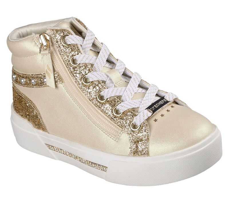 スケッチャーズ レディース シューズ スニーカー Skechers Aura LX Girlshimmer Slip-On Sneakers Natural Gold ゴールド