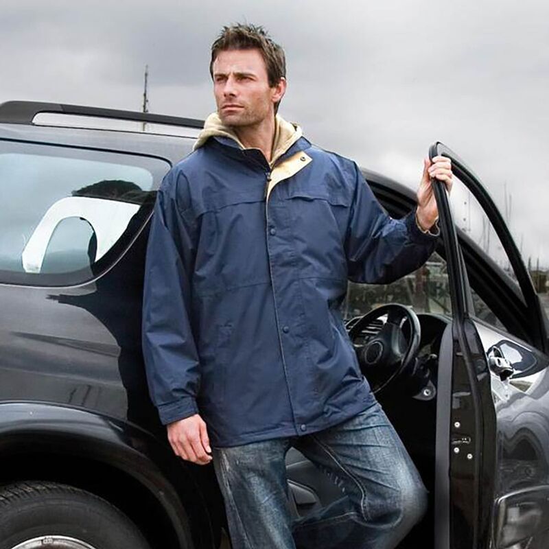リザルト レディース アウター 上衣・上衣 Result Mens Mid-Weight Multi-Function Waterproof Windproof Jacket Navy And Sand 米国海軍