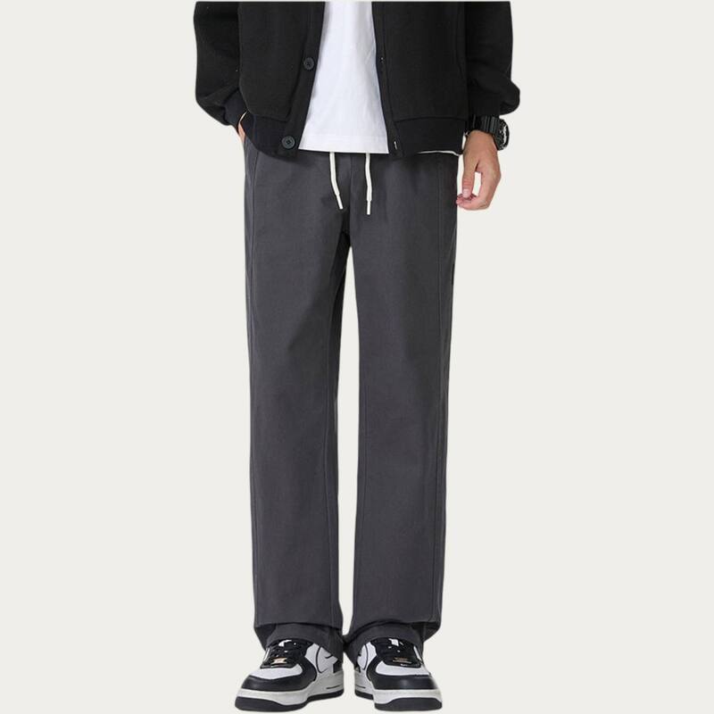 アンナカシ レディース ボトムス カジュアルパンツ リラックスフィット ストレート Anna-Kaci Men's Relaxed Fit Drawstring Pants with Elastic Waist and Straight Leg Silhouette Gray グレー｜ReVida 店