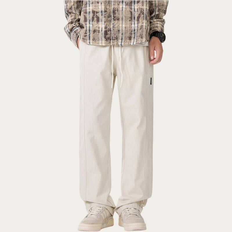 アンナカシ レディース ボトムス カジュアルパンツ リラックスフィット ストレート Anna-Kaci Men's Relaxed Fit Drawstring Pants with Elastic Waist and Straight Leg Silhouette Light Beige ベージュ｜ReVida 店