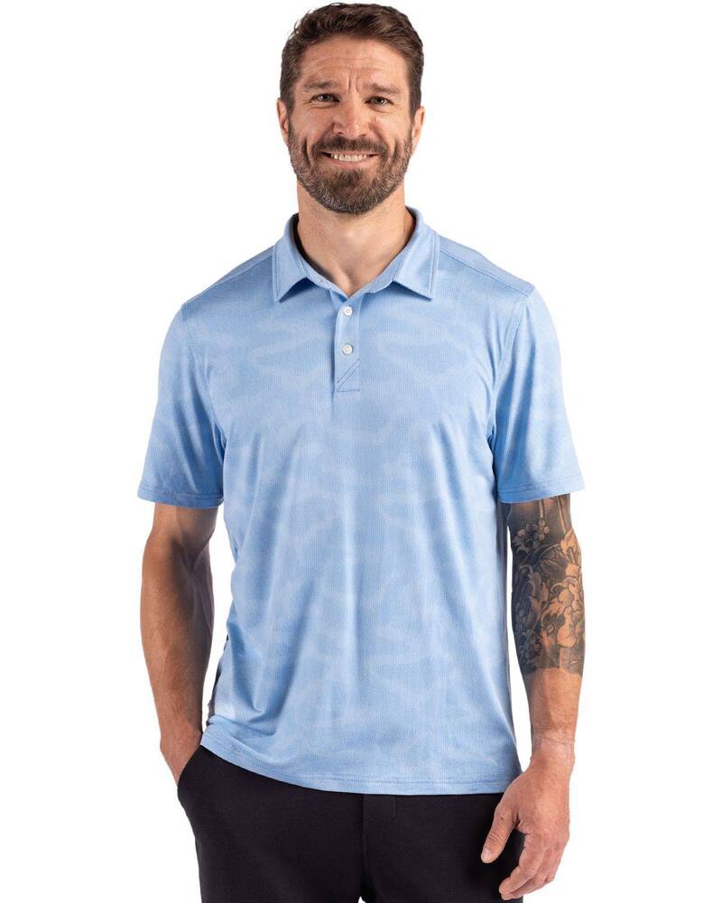 截断機アンドうしろ側 レディース トップス プルオーバー スポーツシャツ 刷り上げる Cutter \u0026 Buck Coastlinepicomfort Camo Print Recycled Mens Polo Atlas