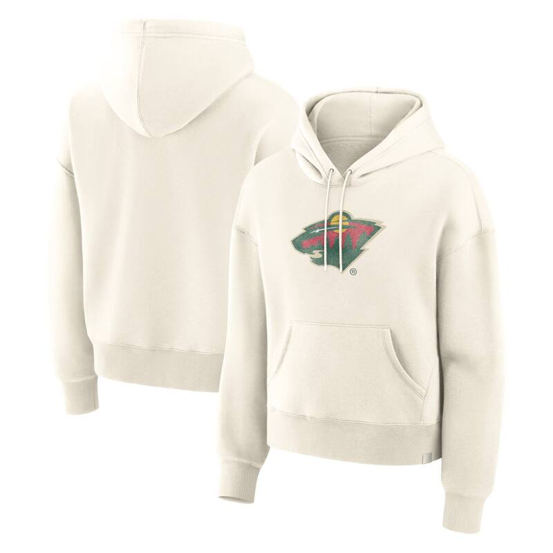 ファナティクス レディース トップス プルオーバー ロゴタイプ パーカー Women\u0027s Fanatics Creaminnesota Wildistressed Logo Hoodie Wld Beige ベージュ