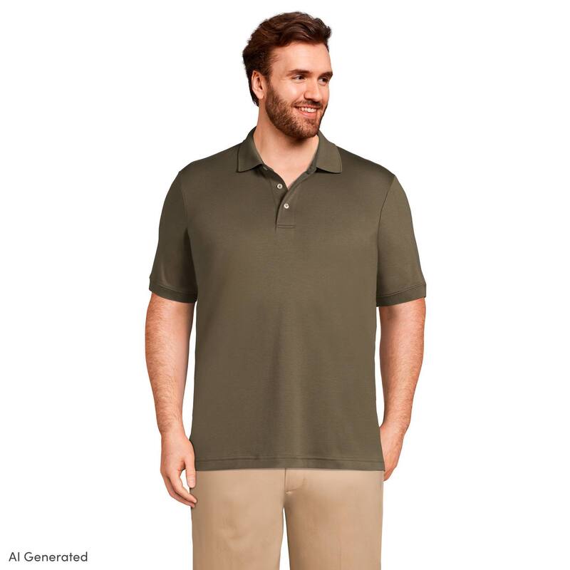 ランズ挙げ句の果て レディース トップス プルオーバー スポーツシャツ トール Big \u0026 Tallands\u0027 End Classic-Fit Supima Polo Forest Moss フォレスト